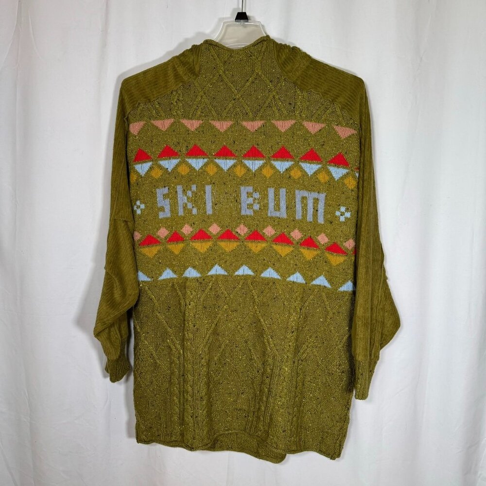 Free People Movement Powder Bunny Sweat Knit Pullover Tunic Sweater Hoodie Size